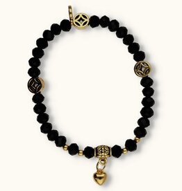 J&J Crystal armband heart black