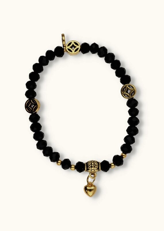 J&J Crystal armband heart black