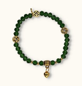 J&J Crystal armband heart green