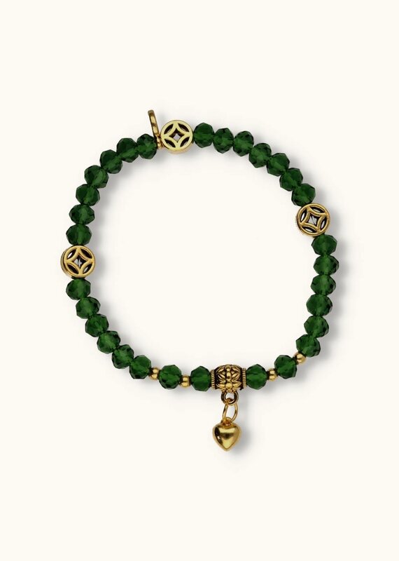 J&J Crystal armband heart green