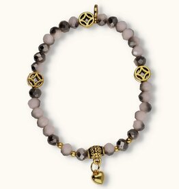 J&J Crystal armband heart white/grey