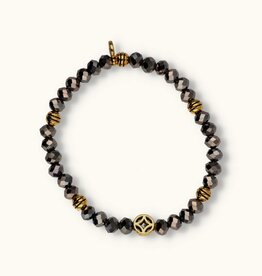 J&J Crystal armband balls grey