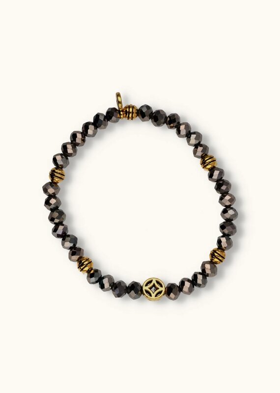 J&J Crystal armband balls grey