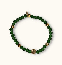 J&J Crystal armband balls green