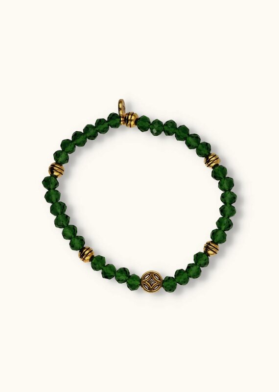 J&J Crystal armband balls green