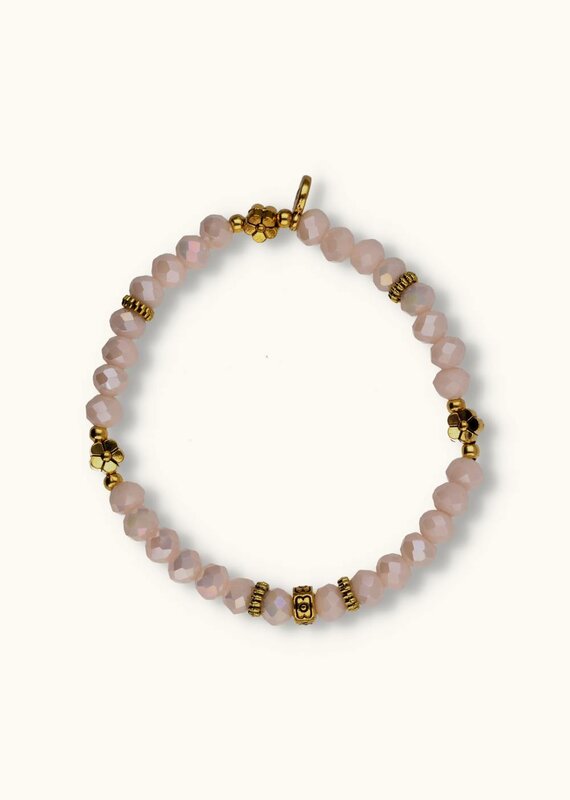 J&J Crystal armband flower off white