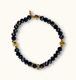 J&J Crystal armband flower blue