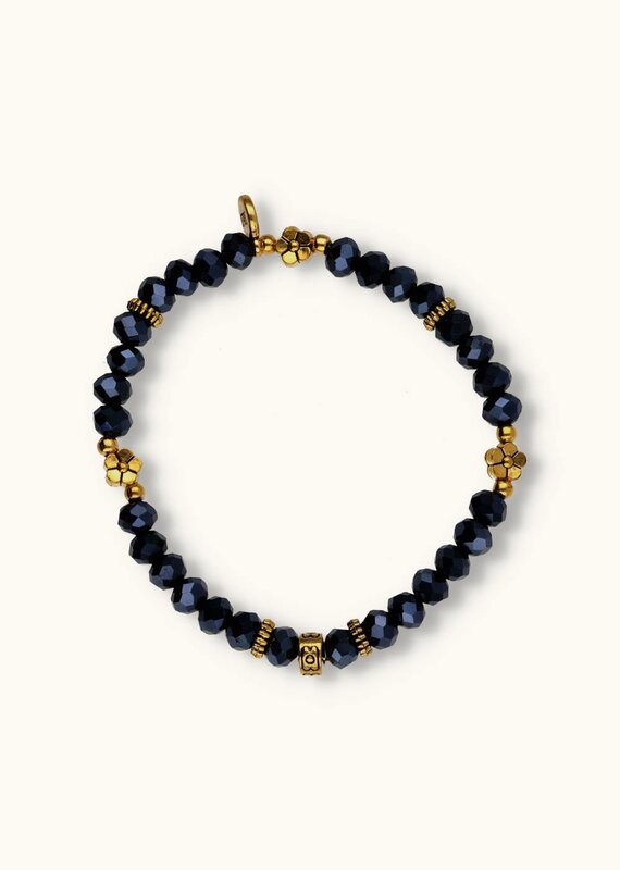 J&J Crystal armband flower blue
