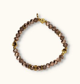 J&J Crystal armband flower mauve