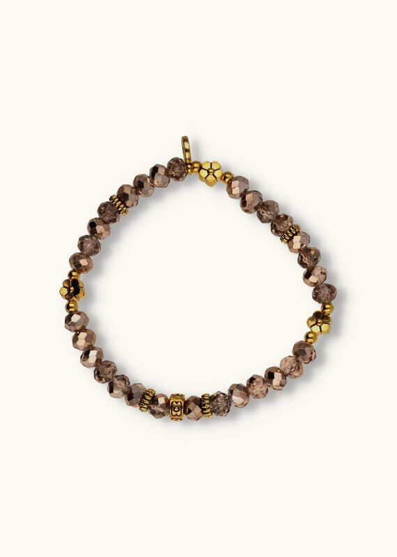 J&J Crystal armband flower mauve