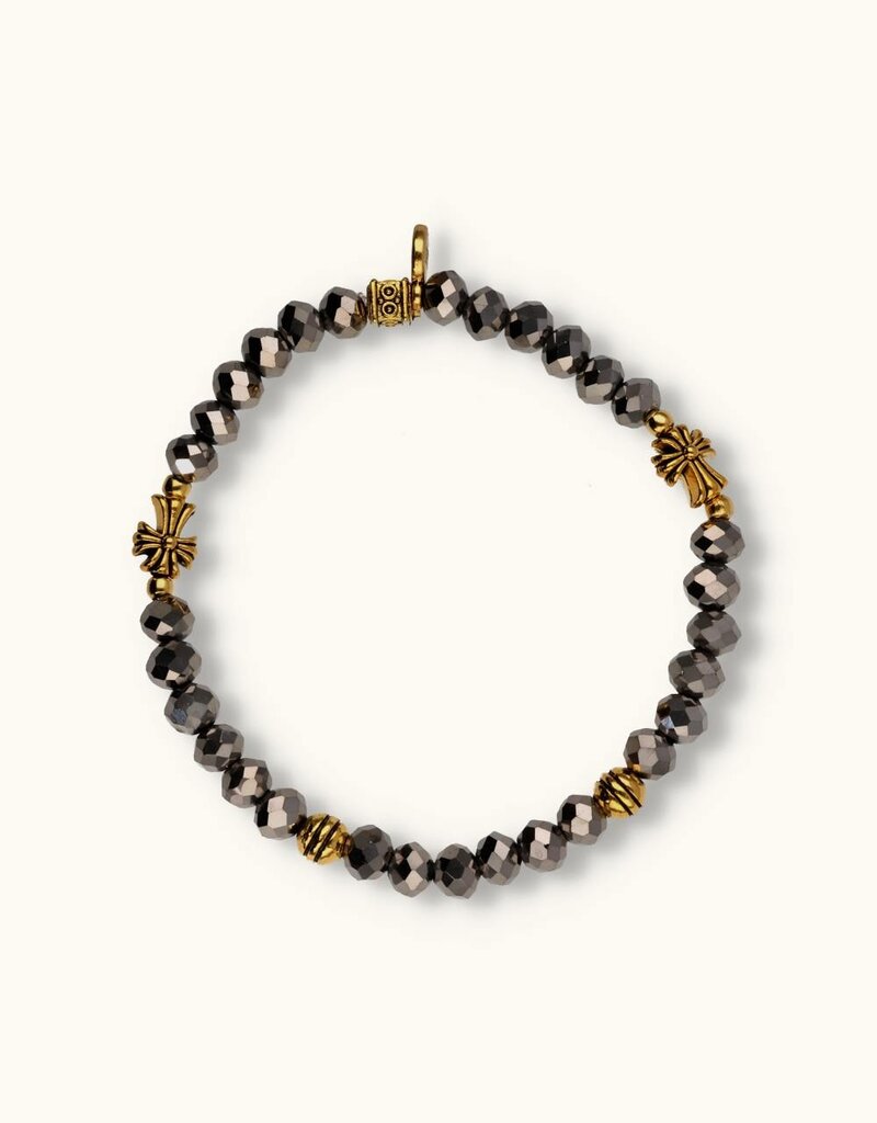 J&J Crystal armband cube champagne