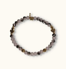 J&J Crystal armband cube white grey