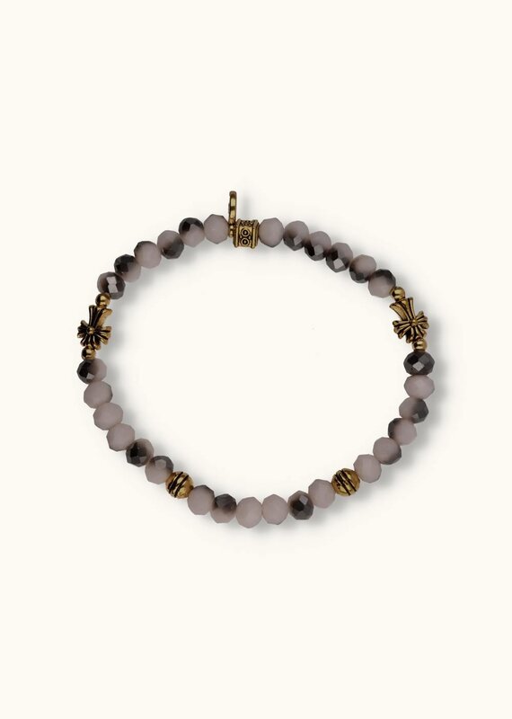 J&J Crystal armband cube white grey