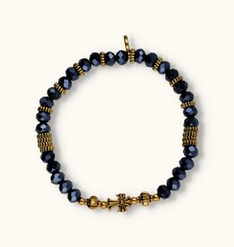 J&J Crystal armband cross blue