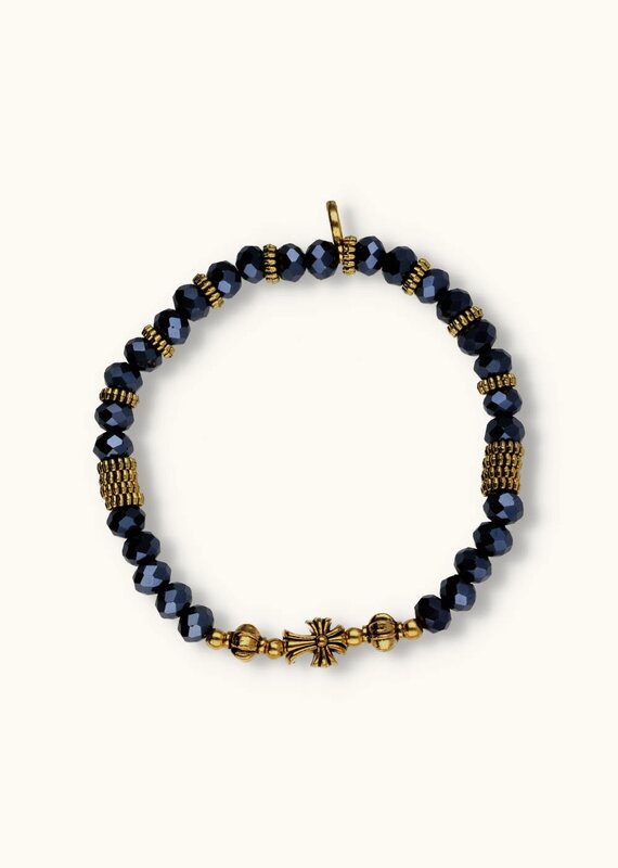 J&J Crystal armband cross blue