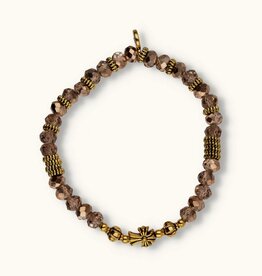 J&J Crystal armband cross mauve