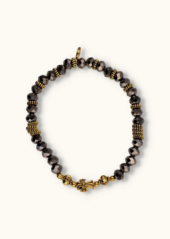 J&J Crystal armband cross grey