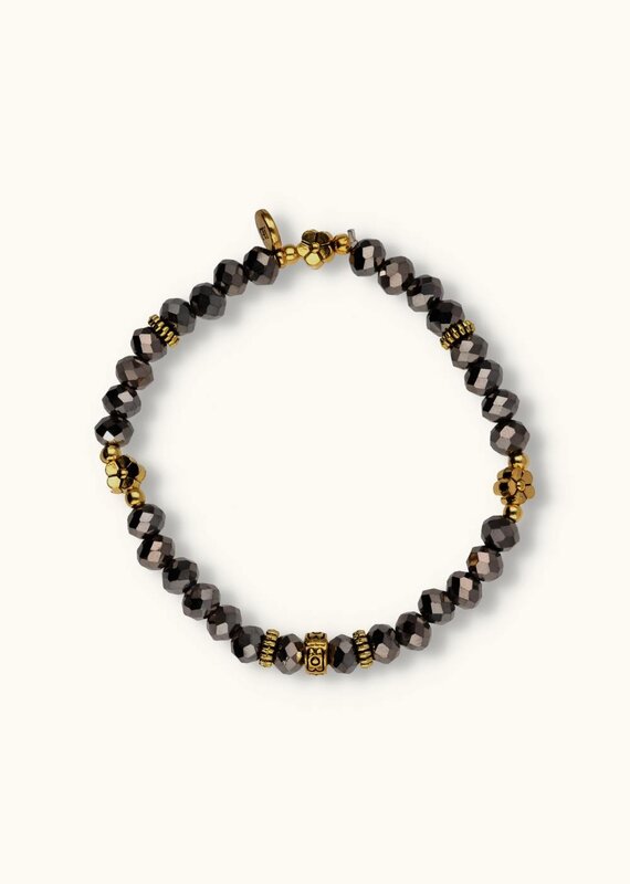 J&J Crystal armband flower grey