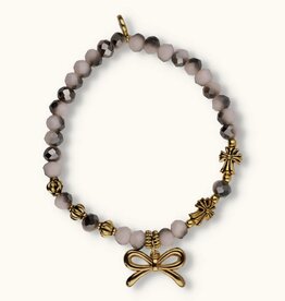 J&J Crystal armband strik white/grey