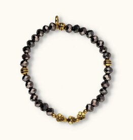 J&J Crystal armband triple flower grey