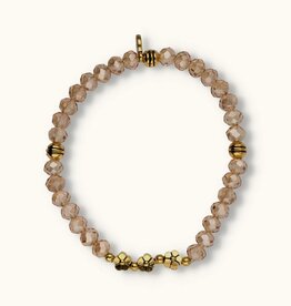 J&J Crystal armband triple flower champagne