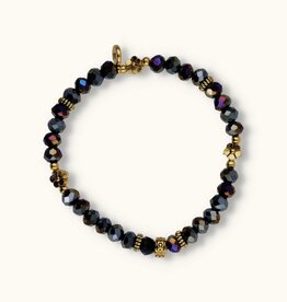 J&J Crystal armband triple flower blue