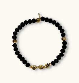 J&J Crystal armband triple flowerblack