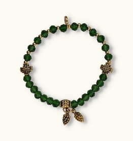 J&J Crystal armband acorn green