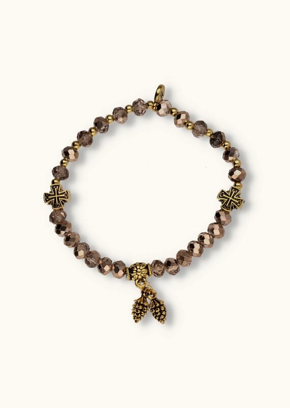 J&J Crystal armband acorn mauve