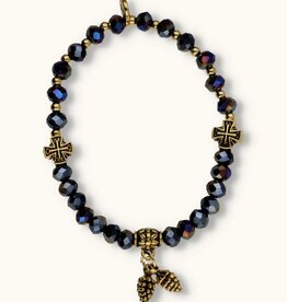 J&J Crystal armband acorn blue