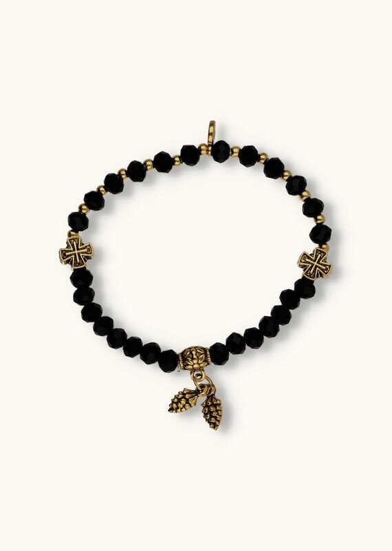 J&J Crystal armband acorn black