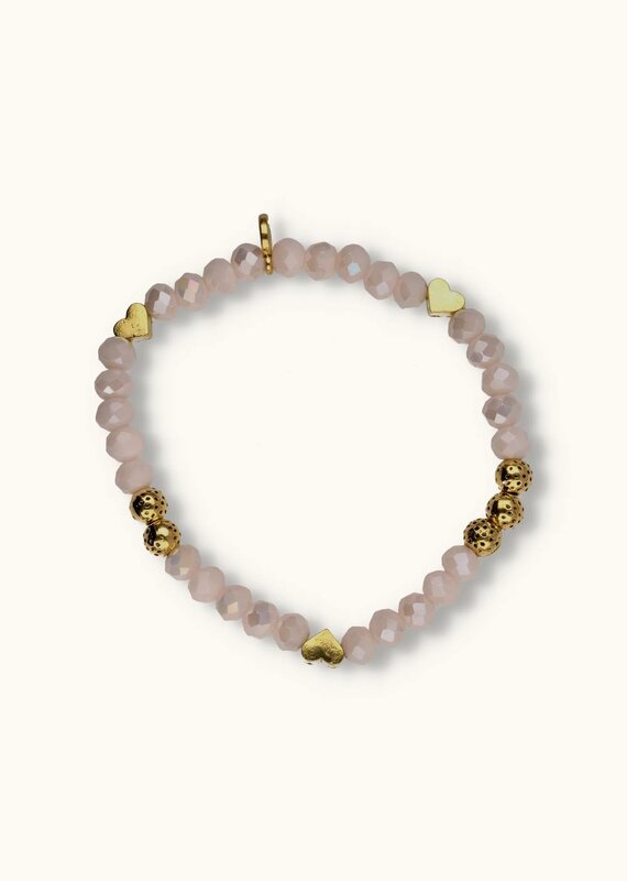 J&J Crystal armband hearts off white