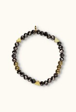 J&J Crystal armband hearts grey