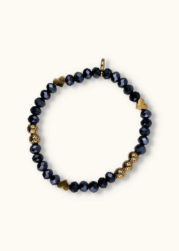 J&J Crystal armband hearts blue