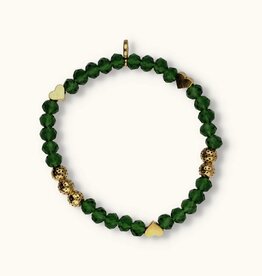 J&J Crystal armband hearts green