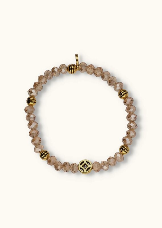 J&J Crystal armband hearts champagne
