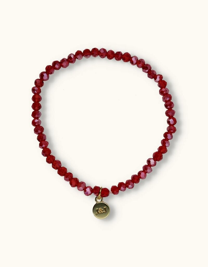 J&J Crystal armband sparkling  red.