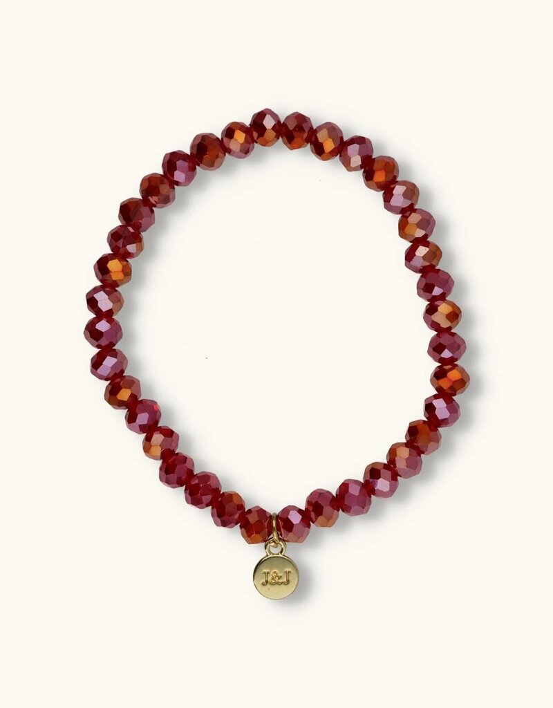 J&J Crystal armband sparkling red.