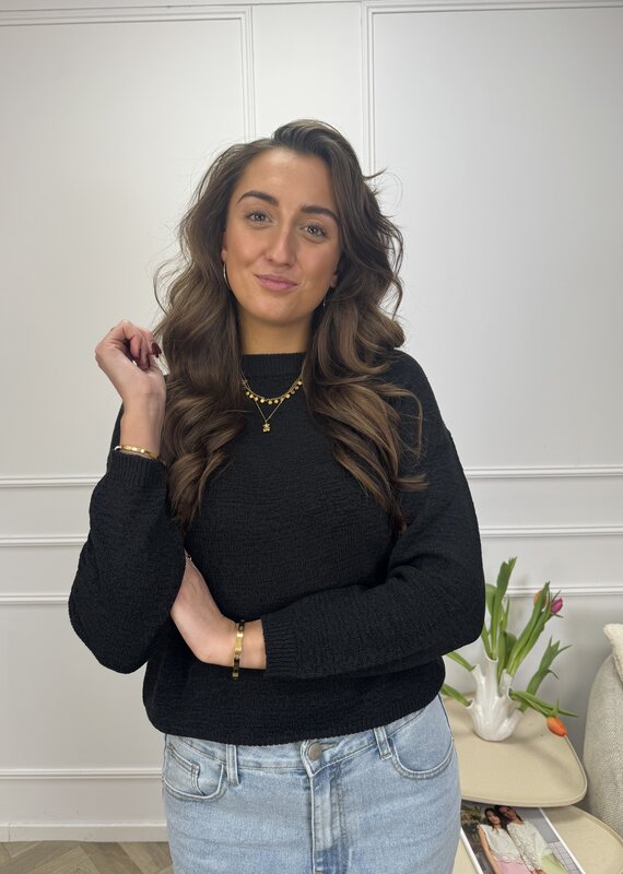 valerie l/s on drop shoulder black