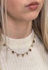 J&J Ketting met strass steentjes en oogjes
