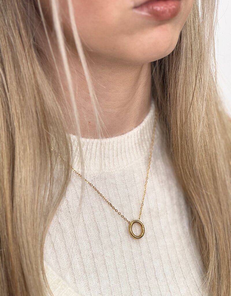 J&J Ketting met gouden cirkel