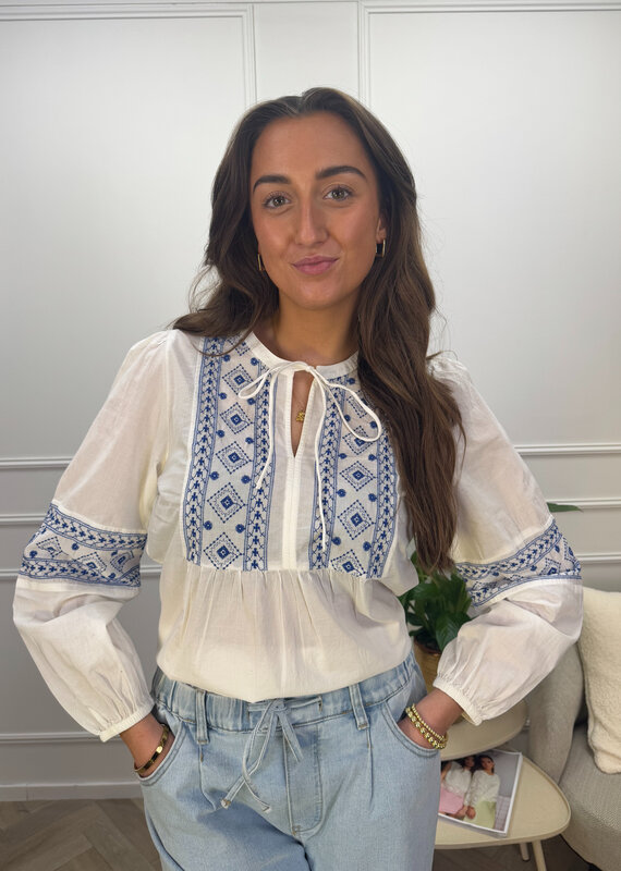 lulu l/s embroidery shirt cloud blue