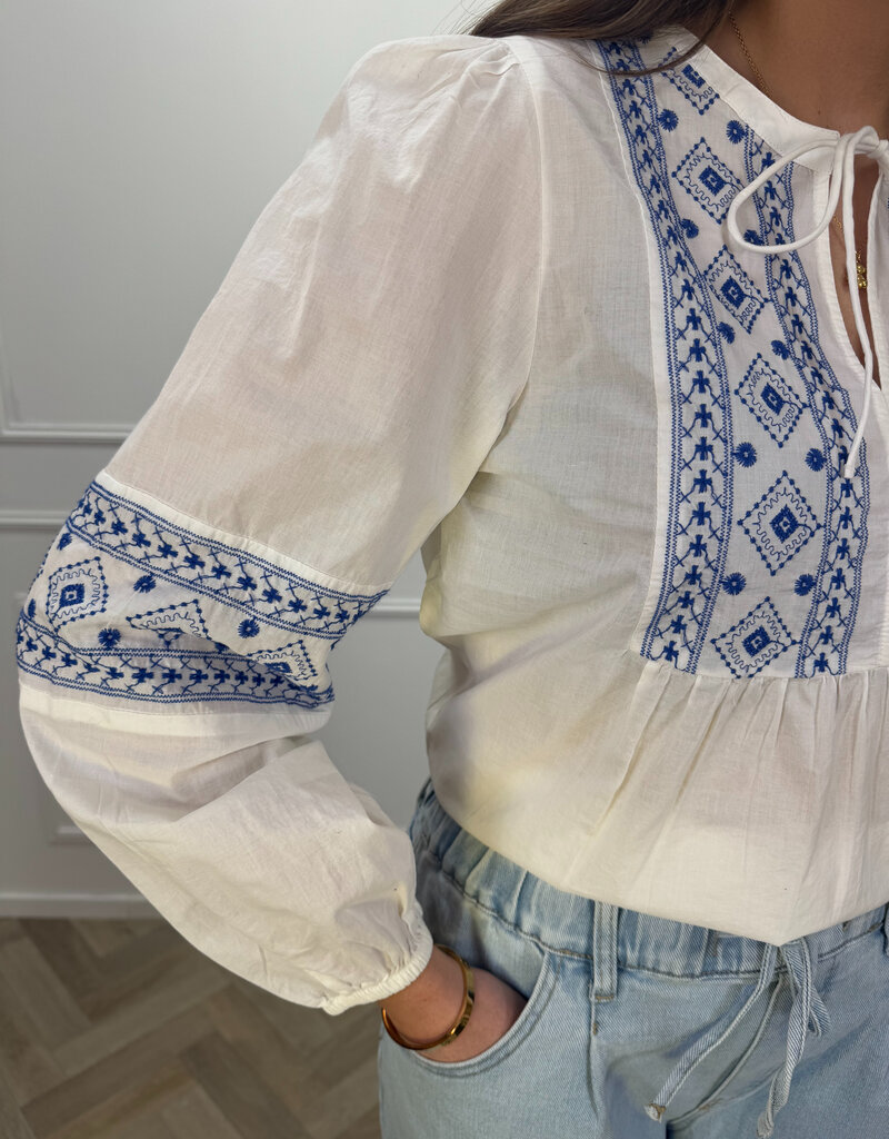lulu l/s embroidery shirt cloud blue