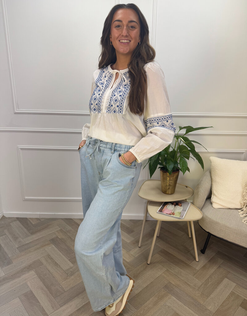 lulu l/s embroidery shirt cloud blue