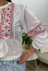 lulu l/s embroidery shirt cloud red