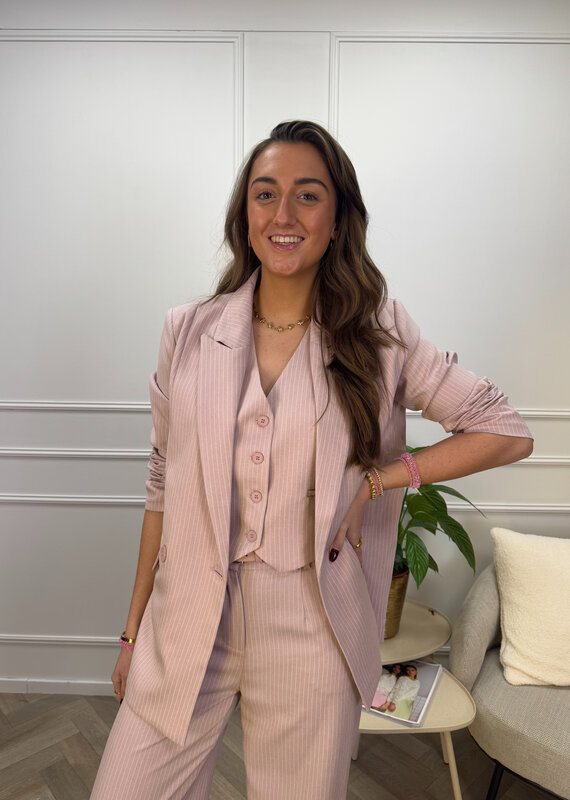 LULUMARY Blazer stripe roze