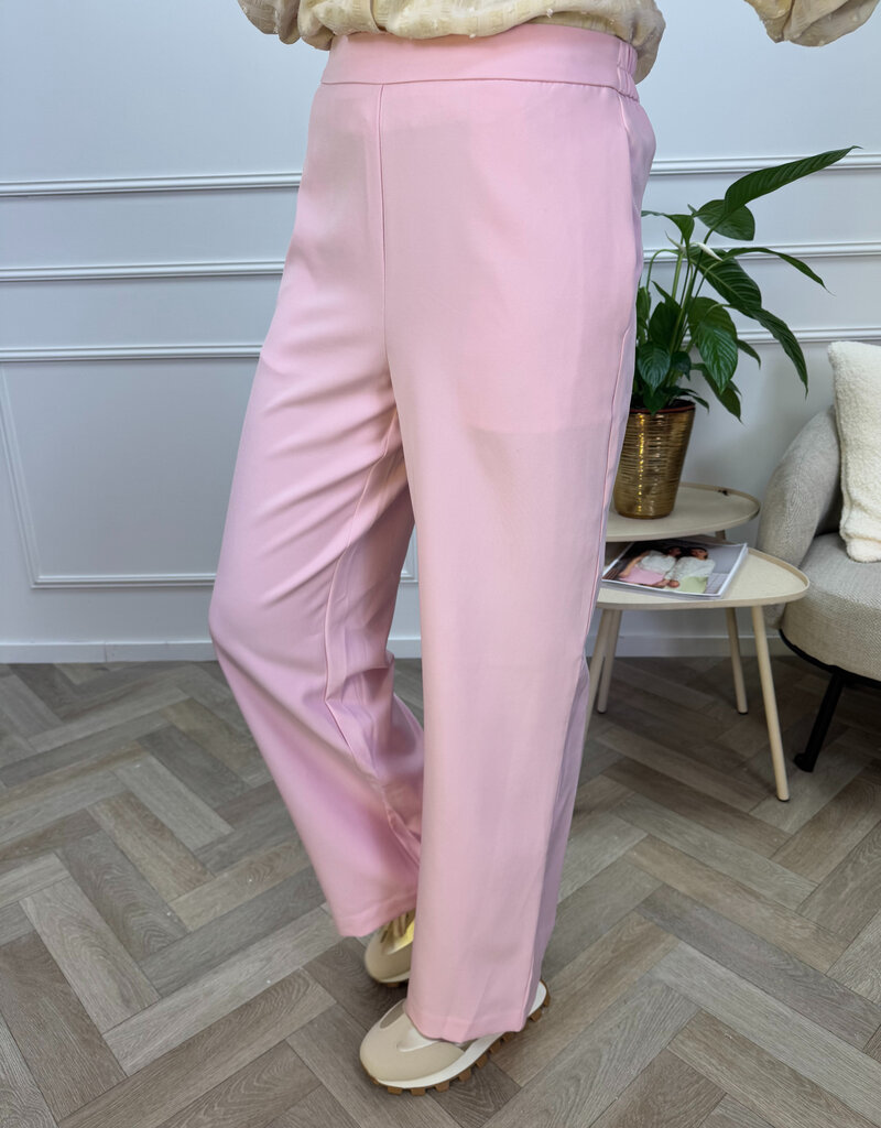 pieces ozzy hw wide plain pant roseate