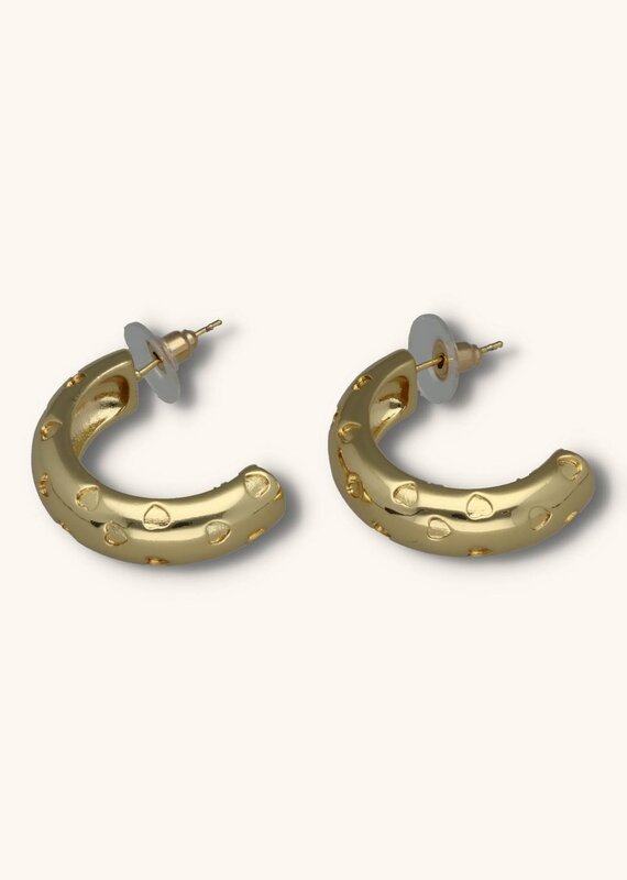 J&J Oorbel statement hoop heart print