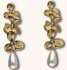 J&J Oorbel statement flower met parel