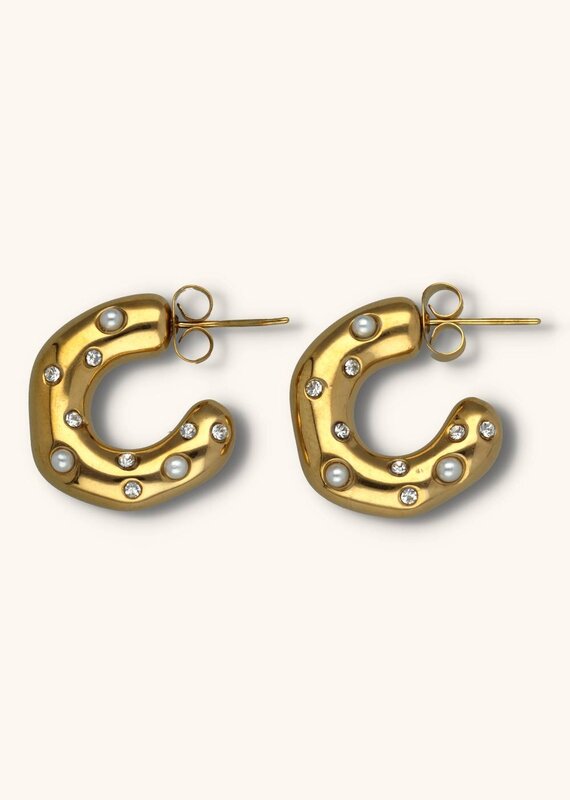 J&J Oorbel daimonds and pearls